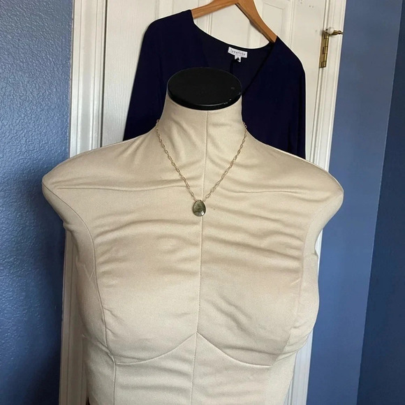 Floating Labradorite Gold Plated Paperclip Necklace - Picture 12 of 14